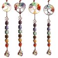 thumbnail image 4 of 1 Piece Handmade Crystal Chakra Swing Car Ornament Mirror Trailer Accessories Chakra Tree of Life Stone Tree Feng Shui Ornament Window Decoration Home Decor, Natural Stone Tree of Life Car Hanging Yoga Jewelry, 4 of 7