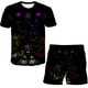 thumbnail image 2 of Ropa de cinco noches en Freddy para niños y niñas, trajes de verano para niños, camisetas informales de manga corta + Pantalones cortos informales, ropa 3T Gao Jinjia LED, 2 of 2