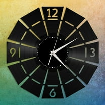 Amblelife Rustic Windmill Vinyl Wall Clock Record Unique Gift for Friends Home Decoration Vintage Design Office Bar Room Home Decor