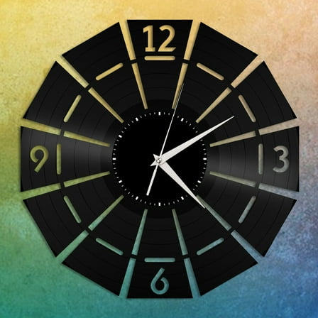 Amblelife Rustic Windmill Vinyl Wall Clock Record Unique Gift for Friends Home Decoration Vintage Design Office Bar Room Home Decor