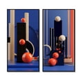 thumbnail image 2 of Designart "Calder's Tribute Geometric Simplicity" Art Mural Moderne Encadré Ensemble de 2 - Toile Encadrée Bleue Moderne pour Décoration de Salon, 2 of 6