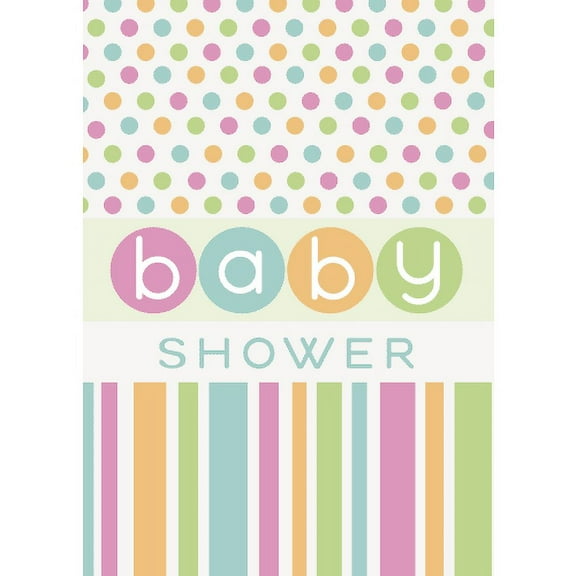 Baby Shower 'Pastel Polka Dots and Stripes' Invitations w/ Envelopes (8ct)