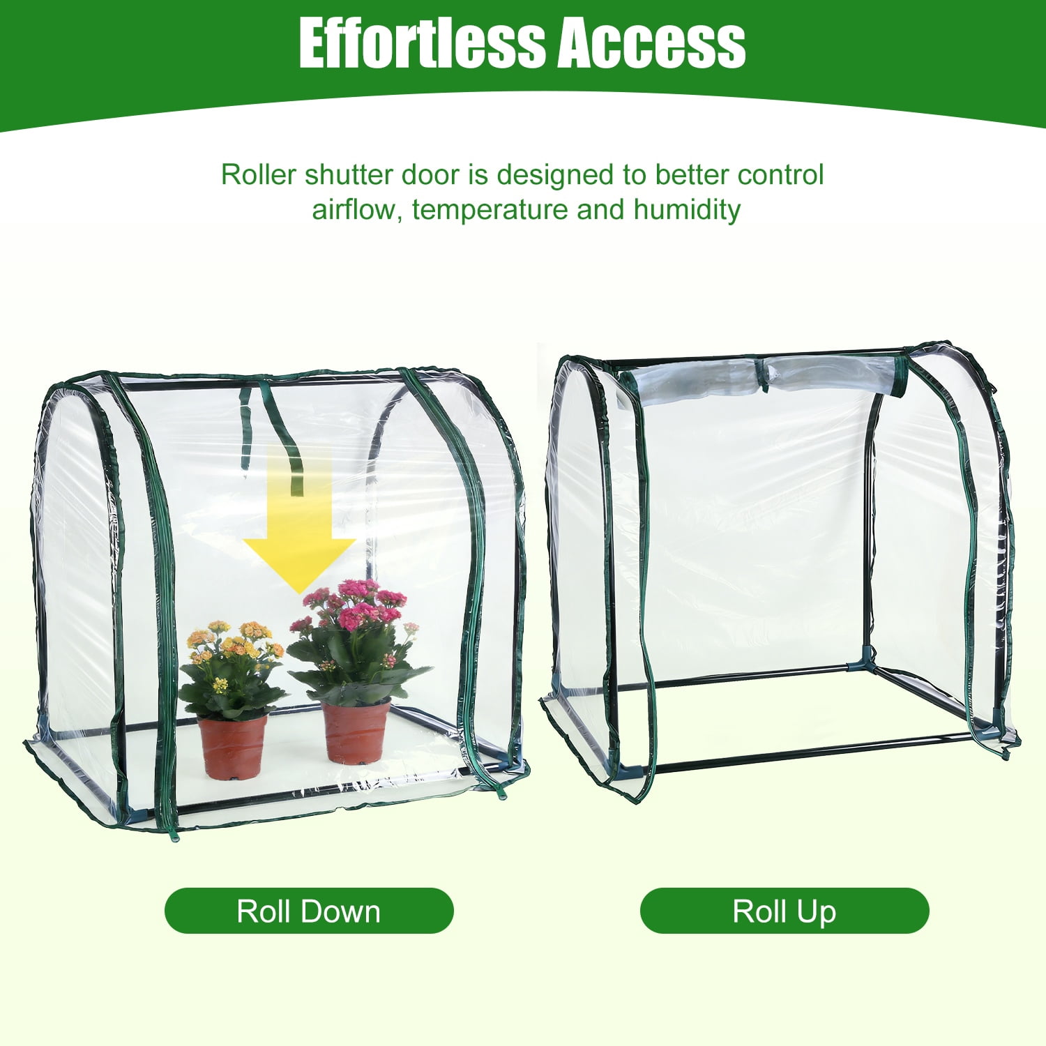 Mini Tabletop Greenhouse with Steel Frame & Waterproof PVC Cover, Zippered Door, Portable Small Greenhouse for Seed Germination Herbs Indoor Outdoor