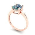 thumbnail image 2 of Solitaire Engagement Ring for Women - 2ct Blue Moissanite in 18K Rose Gold Promise Ring, 2 of 6