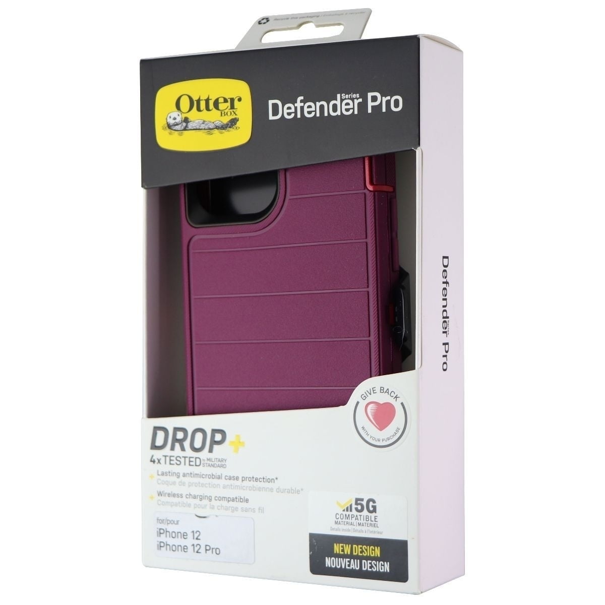 OtterBox Defender Pro Case for  iPhone 12 and 12 Pro - Berry Potion Pink