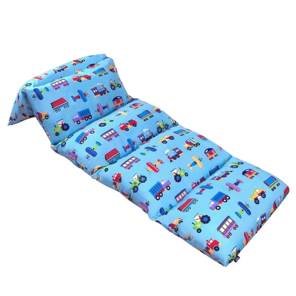 Wildkin Microfiber Pillowcase Lounger Cover – Travel-Friendly Sleepover Lounger, Fits Standard Pillows (Pillows Not Included), Soft Cotton Blend, Fun Patterns for Kids - Trains, Planes & Trucks