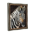 thumbnail image 4 of Stupell Industries Zebra with Geometric Border Animals & Insects Painting Gray Floater Framed Canvas Art Print Wall Art, 17 x 21, 4 of 10