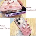 thumbnail image 3 of for Infinix Note 40 Pro Slim Case, Crystal Bling Clear Glitter Sparkle Diamond Flowers Floral Design Soft Silicone Cover with Ring Kickstand for Infinix Note 40 Pro HSF-Pink, 3 of 15