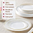 thumbnail image 2 of DISPOSABLE DESSERT PLATES | Christmas Decorations | Mist - White/Gold 7.5" 20 pc, 2 of 6