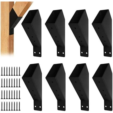 8 PCS 45-Degree Angle Pergola Bracket, Angle Support Bracket Pergola Brace, for 2''x4'' Lumber, Heavy Duty Connector Brace with Drainage Holes, for Gazebo Patios Pergolas Yards Sheds$$Hardware