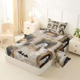 thumbnail image 2 of Feelyou Spooky Halloween Ghost Twin Sheets, Kawaii Gothic Bat Skull Bedding, 3-Piece, 1 Flat Sheet, 1 Fitted Sheet and 1 Pillowcase, 2 of 5