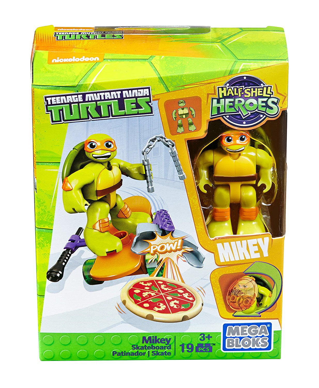 Half Shell Heroes Teenage Mutant Ninja Turtles Mikey w/ Skateboard 