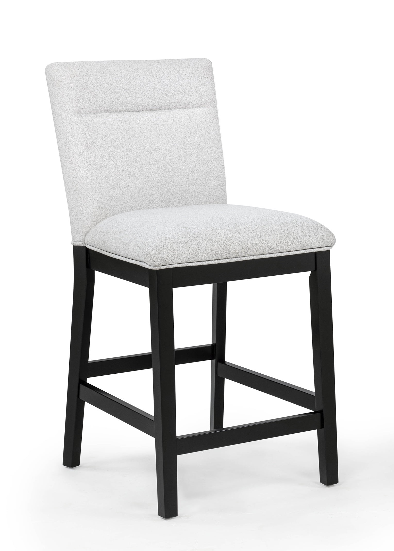 2pc Light Gray Upholstered Counter Height Chairs Soft Neutral Tone Dark Finish Legs Wooden Dining Room Furniture