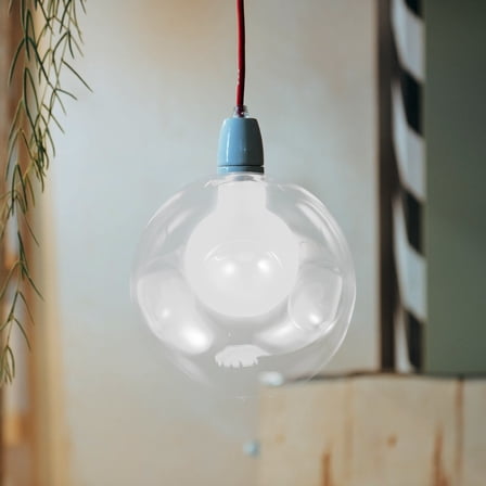 OUNONA Replacement Glass Lamp Shade For Lights Decorative Globe Glass Lampshade For Ceiling Light Fixtures Clear 12cm Glass Lampshade For Home And Office