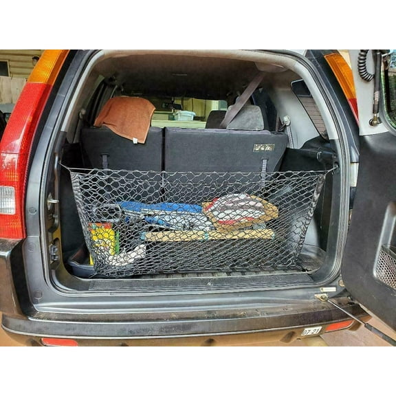 EACCESSORIES EA Rear Trunk Organizer Cargo Net for Honda CR-V 2002-2006 – Envelope Style Cargo Net – Premium Mesh Car Trunk Organizer Vehicle Carrier Storage – Compatible Honda CR-V 2002-2006