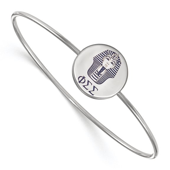 Sterling Silver Official Licensed Greek Sororities Phi Sigma Sigma (???) Enameled Slip-on Bangle
