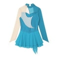 thumbnail image 6 of IEFIEL Girls Shiny Rhinestone Figure Skating Dress Long Sleeve Ballet Dance Gymnastics Leotard Dress Dancewear Light Blue 8, 6 of 7