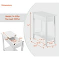 thumbnail image 3 of Flip Top Narrow End Table with Storage, Narrow Side Tables for Small Spaces, Slim End Table with Storage Shelf, Sofa Table for Bedroom, Living Room, Set of 2 - White, 3 of 8