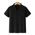 thumbnail image 2 of Rovga T Shirt For Baby Boys Summer Round Neck Short Sleeve Tee Solid Color Tops Outfits Leisure Boys Clothings 5-6 Years Black, 2 of 7