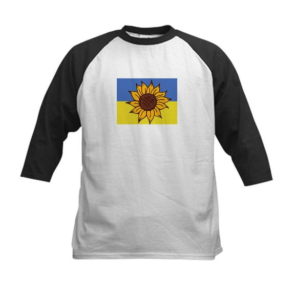 CafePress - Ukraine Sunflower Baseball Jersey - Kids Cotton Baseball Jersey, 3/4 Sleeve Shirt