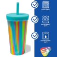 thumbnail image 2 of Silipint: Silicone 22oz Straw Tumblers: 2 Pack Sugar Rush - Reusable Unbreakable Cup, Flexible, Hot/Cold, Airtight Lid, 2 of 7