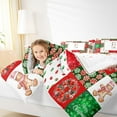 thumbnail image 4 of Manfei Personalized Initial I Queen Comforter Set for Kids Boys Girls, Merry Christmas Bedding Sets, Gingerbread Lollipop Plaid Bedding Comforter Set, Super Cozy Room Decor, Reversible 3 Pieces, 4 of 8