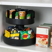 Mind Reader 2-Tier Snack Carousel, Countertop Organizer, Snack Tray, Plastic, Black