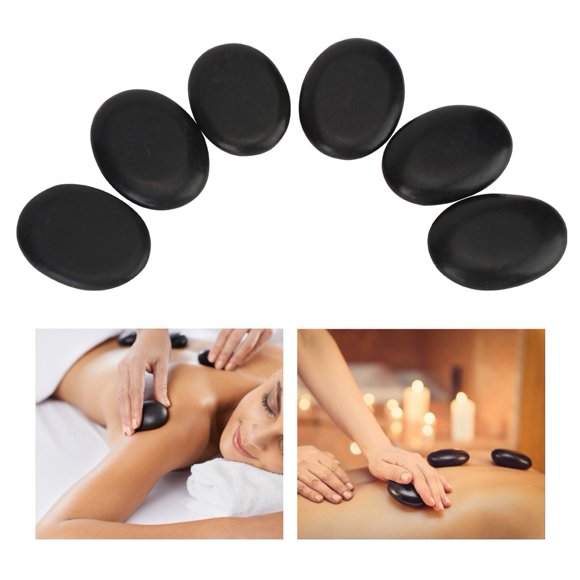 Hilitand 12Pcs Black Basalt Hot Stone, Hot Massage Stones Set, Natural Lava Basalt Heated Warmer Stone,Massage Basalt Stone Body Therapy Health Care Tool For Spas Massage Therapy Relaxation And More.