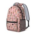 thumbnail image 2 of Princess and Girl Pink Pattern Backpack for School, Cute School Bag with Adjustable Shoulder Straps and Padded Back, 15.3"x11"x6.7", 2 of 5