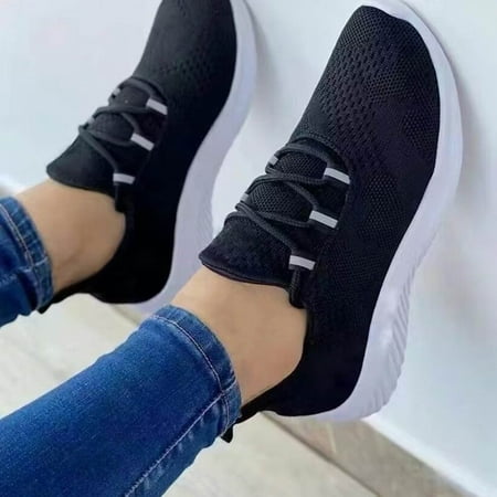 

eczipvz Womens Shoes Up Mesh Fashion Shoes Lace Loafers Breathable Casual Women s Women s casual shoes for Women Casual Summer Shoes Black