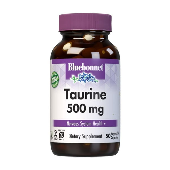 Bluebonnet Nutrition Taurine 500mg Vitamin Capsules, 50 Count