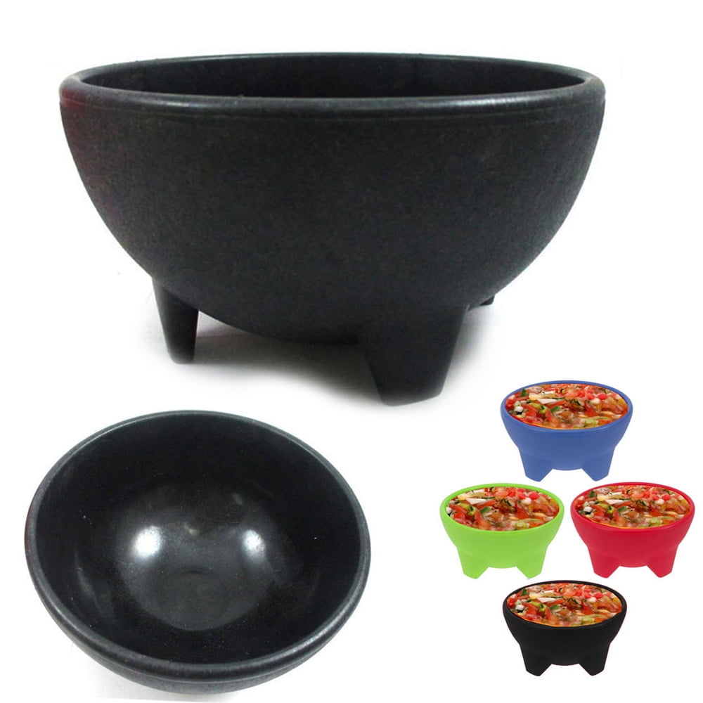 4PCS Salsa Bowl Set Plastic Mexican Molcajete Chips Guacamole Bowls Serving Dish