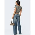 thumbnail image 5 of Women'S Wide Leg Boyfriend Denim Pants - Low Rise Baggy Casual Loose Jeans - Y2K E-Girl Style Dark Blue M, 5 of 7