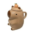 thumbnail image 2 of Taza de té con tapa y diseño de carpincho de dibujos animados, vajilla de 15 para adultos, regalo de cumpleaños, taza de café, taza para beber para, 2 of 8