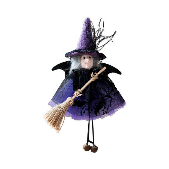 Halloween Witch Hanging Ornament Jingle Bell Dangling Feet Design Porch Wall Door Indoor Bedroom Party Decor Prop