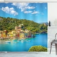 thumbnail image 1 of Ambesonne Italy Shower Curtain, Portofino Panoramic View, 69"Wx70"L, Blue Green Yellow, 1 of 3