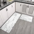 thumbnail image 3 of Kitchen Rugs and Mats Non Skid Washable Black and White Marble Kitchen Mat and Rug Set,Floor Cushion Waterproof Rug,Rubber Backed Area Rugs for Kitchen Laundry, 3 of 7