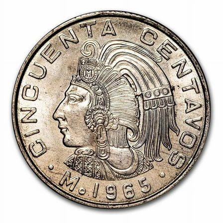 1964-1969 Mexico 50 Centavos Cuauhtemoc BU