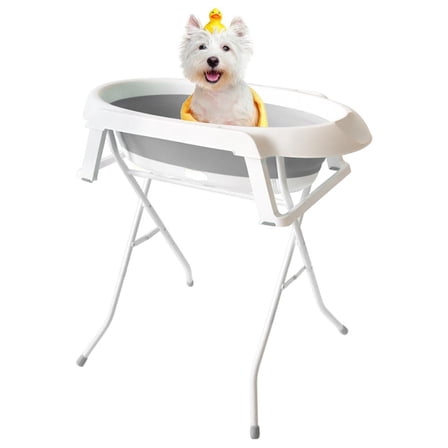 Mulaxen Dog Bathtub ,Insider Dog Bath Tub and Wash Station for Bathing Shower and Grooming, Elevated Foldable and Portable, Indoor and Outdoor, for Small and Medium Size Dogs, Cats and Other Pet