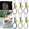 thumbnail image 3 of Kraoden Mini Tennis Racket Keychain Simulated Mini Tennis Racket Keychain Sports Equipment Gift, Fashionable Alloy Tennis Ball Split Ring Keychain for Sport Lovers Team, 3 of 3