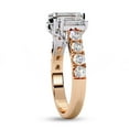 thumbnail image 3 of 3 Stone Engagement Promise Rings for Women | Center 7X5MM Emerald Cut Lab Created Moissanite Promise Rings for Her in 14K Solid Rose Gold, Ring Size 10, 3 of 6
