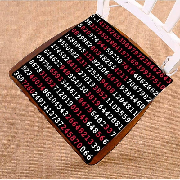 YUSDECOR Pi Sign And Pi Numbers On Black Background Chair Pads Chair Mat Seat Cushion Chair Cushion Floor Cushion Size 18x18 inches