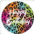 thumbnail image 3 of Wild Child Happy Birthday Animal Print Paper Dessert Plates and Teal Napkins - Colorful Wild Animal Print (Serves 16), 3 of 4