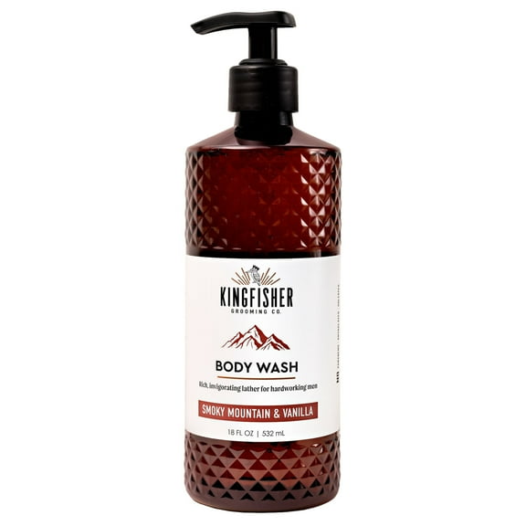 Kingfisher Co. Men's Body Wash, Smoky Mountain and Vanilla, 18 oz
