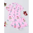 thumbnail image 3 of WIBACKER S-2XL Christmas Womens Pajamas Set Short Sleeve Button Down 2 Piece Loungewear Sets Xmas Sleepwear, 3 of 10