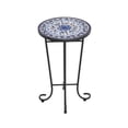 thumbnail image 4 of Elevate Outdoor Patio Round Side Table, Ceramic Tile, Iron, Black + Blue, 4 of 9