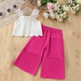 thumbnail image 2 of TOOYOU Girls Summer Outfit Sets Toddler Camisole Outfit Baby Linen Lace Smocked Sleeveless Tank Top Pants Set Girls Matching Outfits Size 7-8 Years Hot Pink, 2 of 9