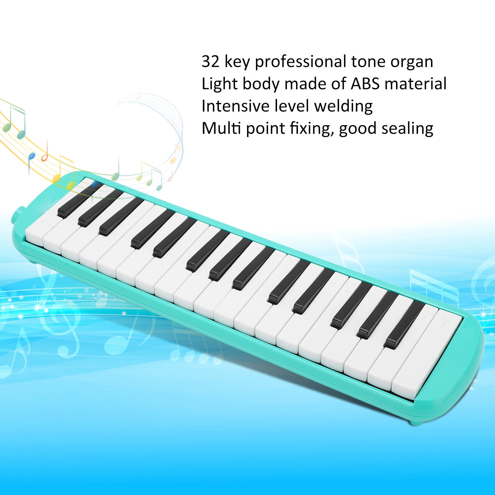 Melodica Instrument, 32 Key Professional Mouth Air Piano Keyboard Musical Instrument with Short Mouthpiece and Carrying Bag Green[Green]