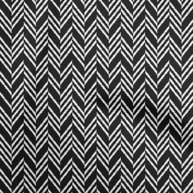 oneOone Georgette Viscose Black Fabric Geometric Sewing Craft Projects Fabric Prints By Yard 42 Inch Wide