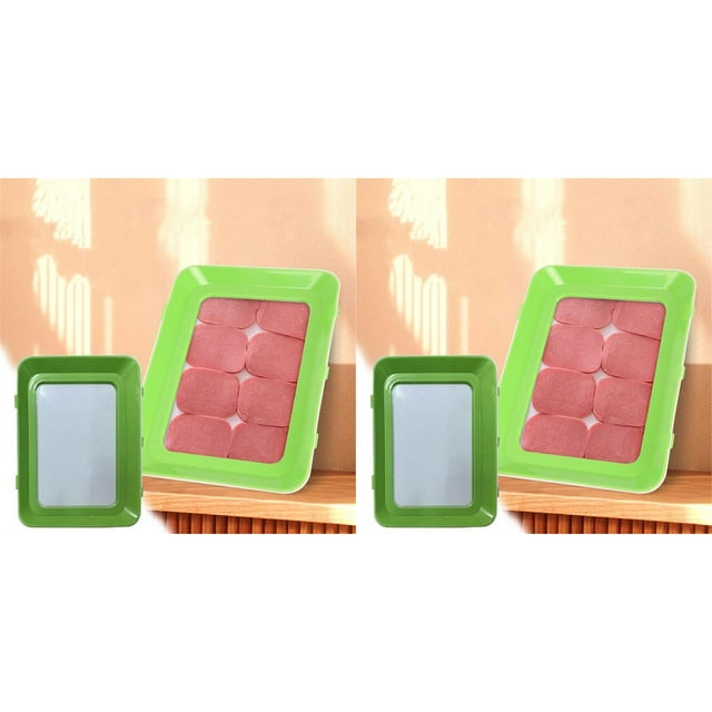 (2-Pack) Rinsvye Reusable Food Preservation Tray Zip Locks Sandwich with Stretch Cover Friendly Smoothie Prep Containers Reusable Freezer Design Stacked Food Storage Silicone Storage Bags for Food T